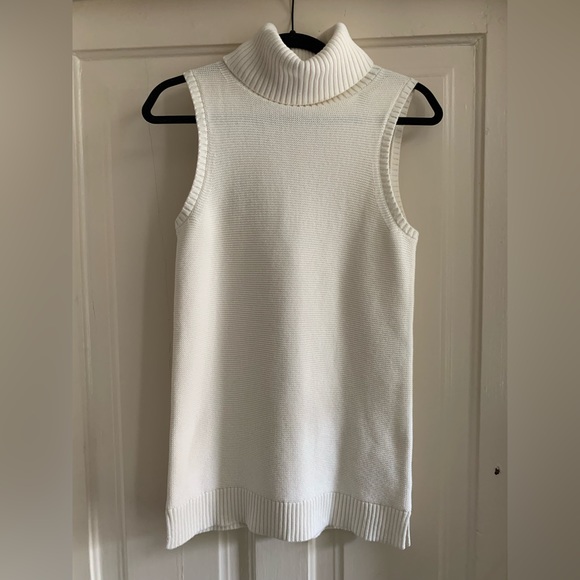 NWT -  J. Crew Sleeveless Turtleneck Sweater Ivory Extra Small - Picture 4 of 7